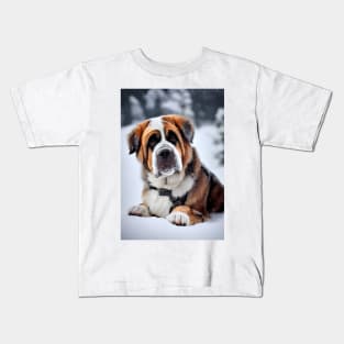 Cute st Bernard dog Kids T-Shirt